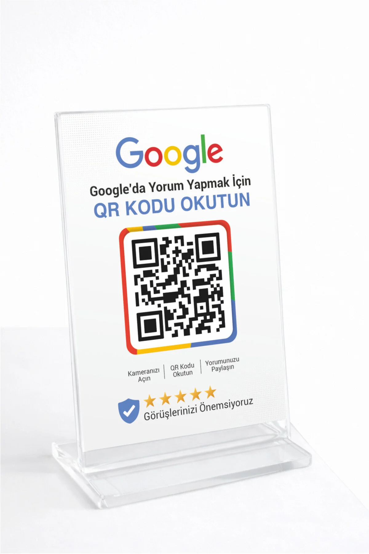 Google yorumu için QR işletme kartı örneği